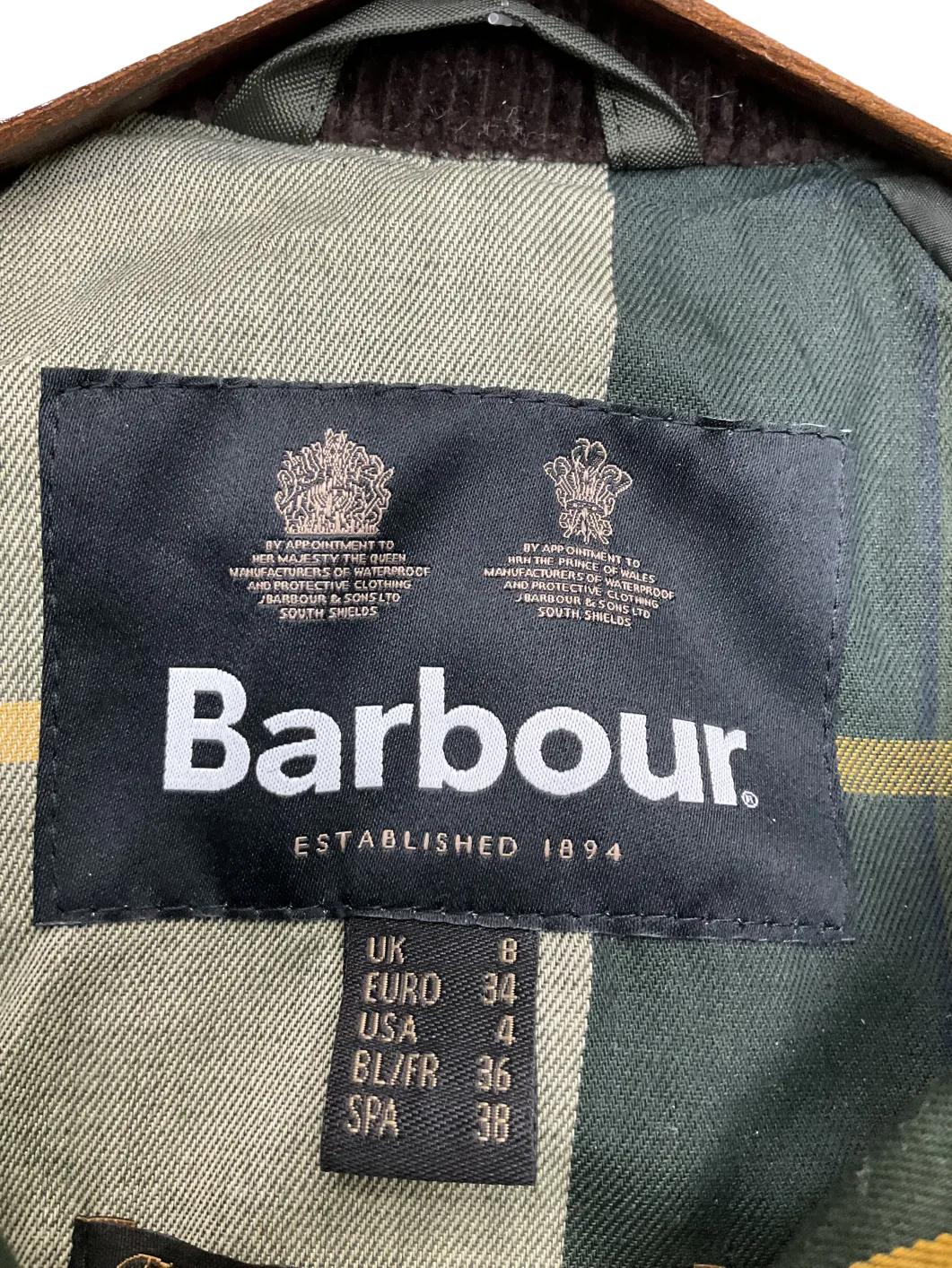 Barbour Green Waxed Longline Belted Trench Coat UK 8