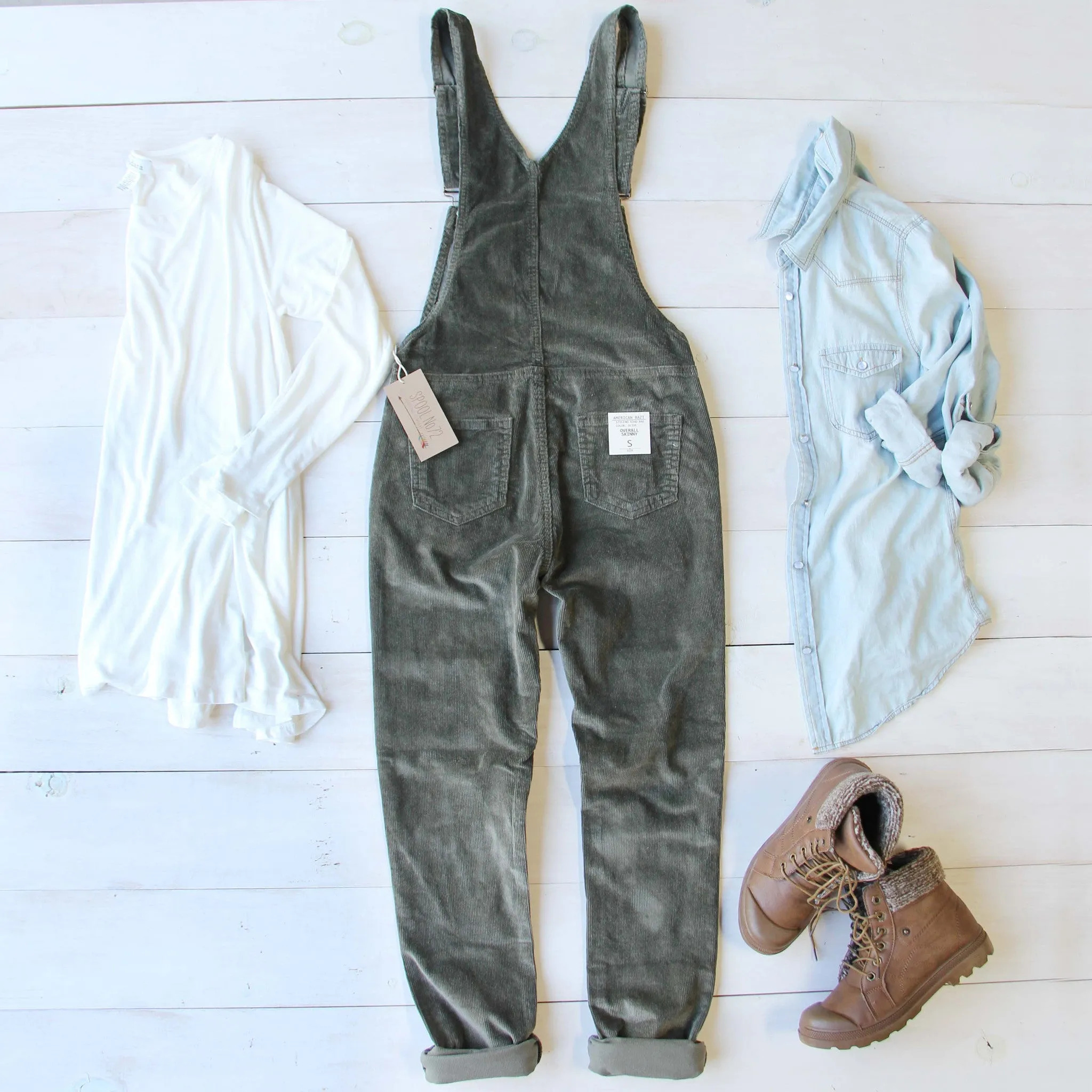 Cozy Corduroy Overalls in Sage