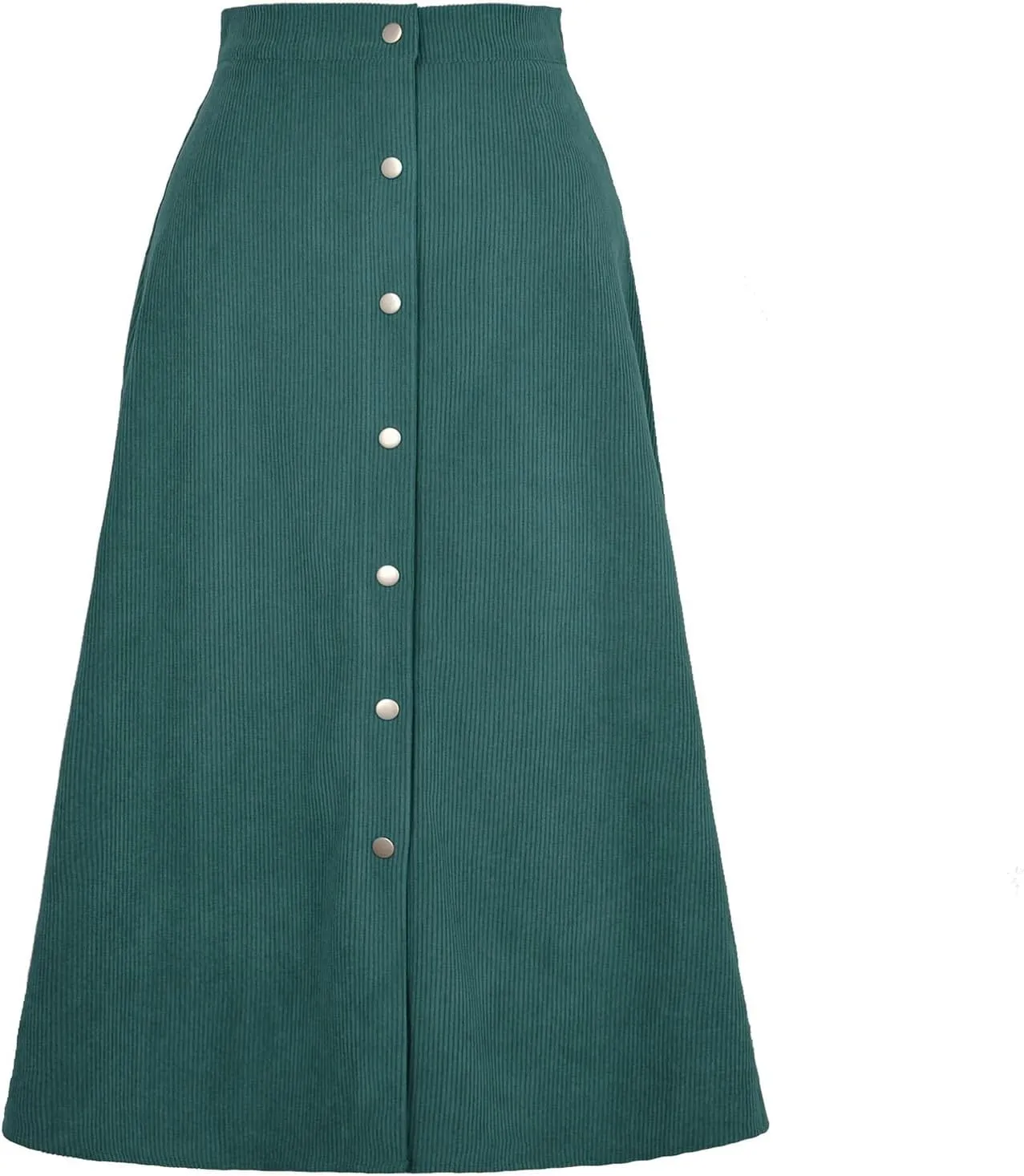 Midi Skirts for Women Trendy Corduroy Skirt Button Down High Waisted Skirts Business Casual A Line Skirt