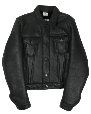 SS17 Schott Shearling Leather Trucker Jacket