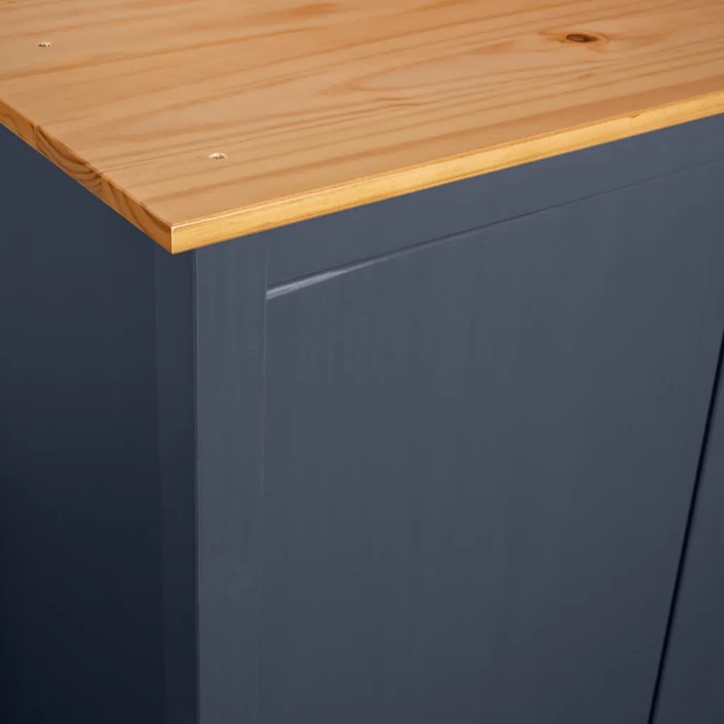 vidaXL 2-Door Wardrobe Hill Grey 89x50x170 cm Solid Pine Wood