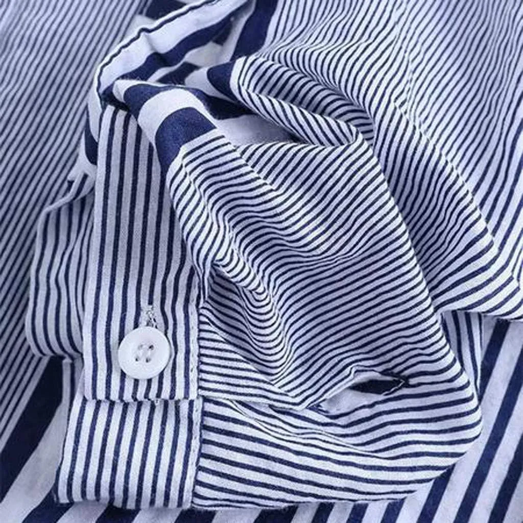Womens Button Down Shirts Plus Size V Neck Long Sleeve Tunis Dressy Casual Striped Spring Summer Tops Flowy Cover Ups