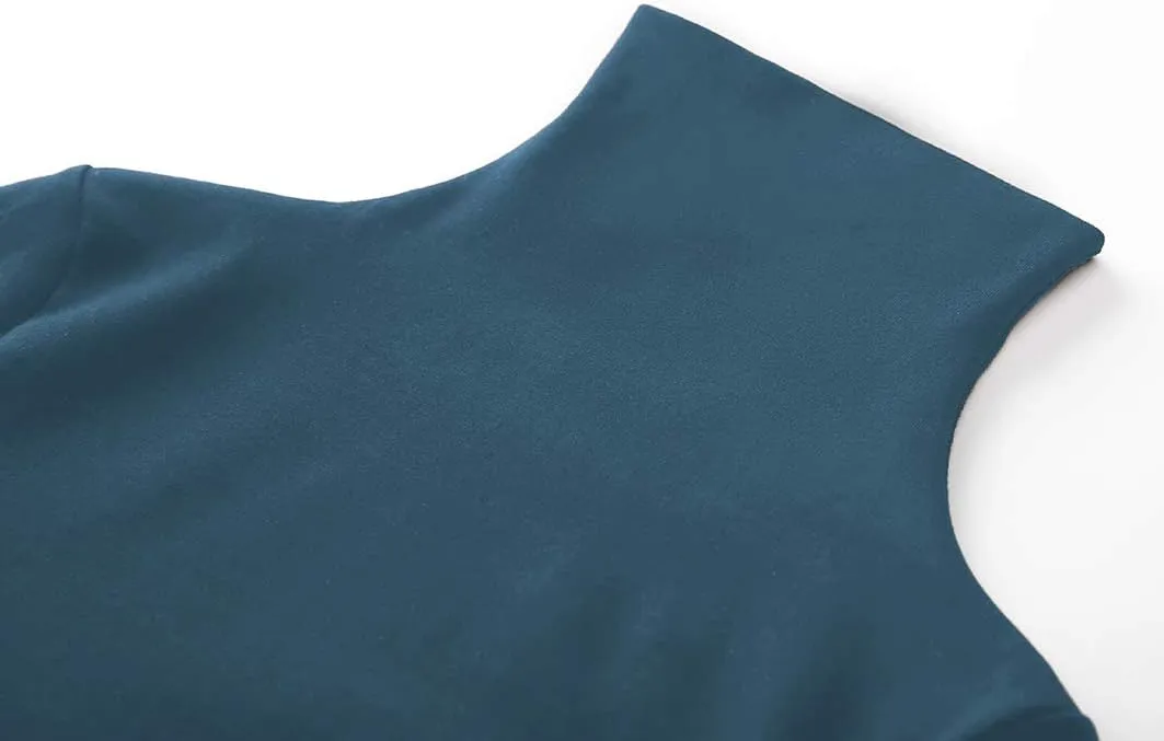 Women's Turtleneck Long Sleeve Thermal T-Shirts Stretchy Fitted Pullover Cotton Tops